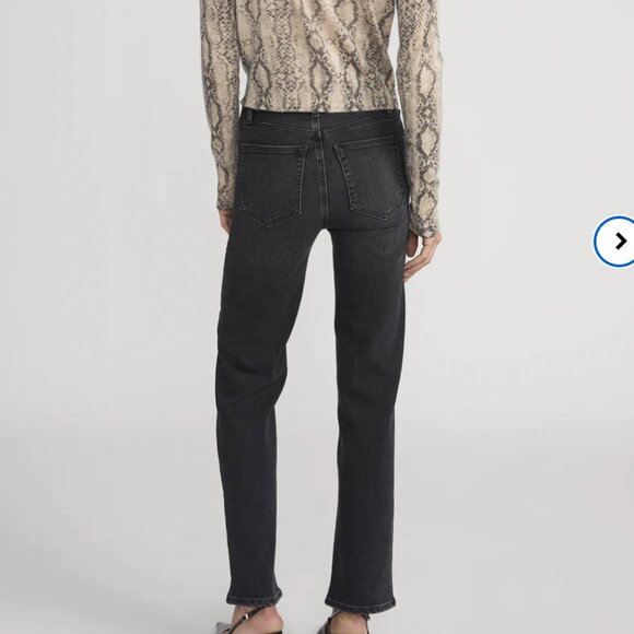 FRAME Le Sleek Straight Jeans | Washed Black| Size 32 - Picture 5 of 13